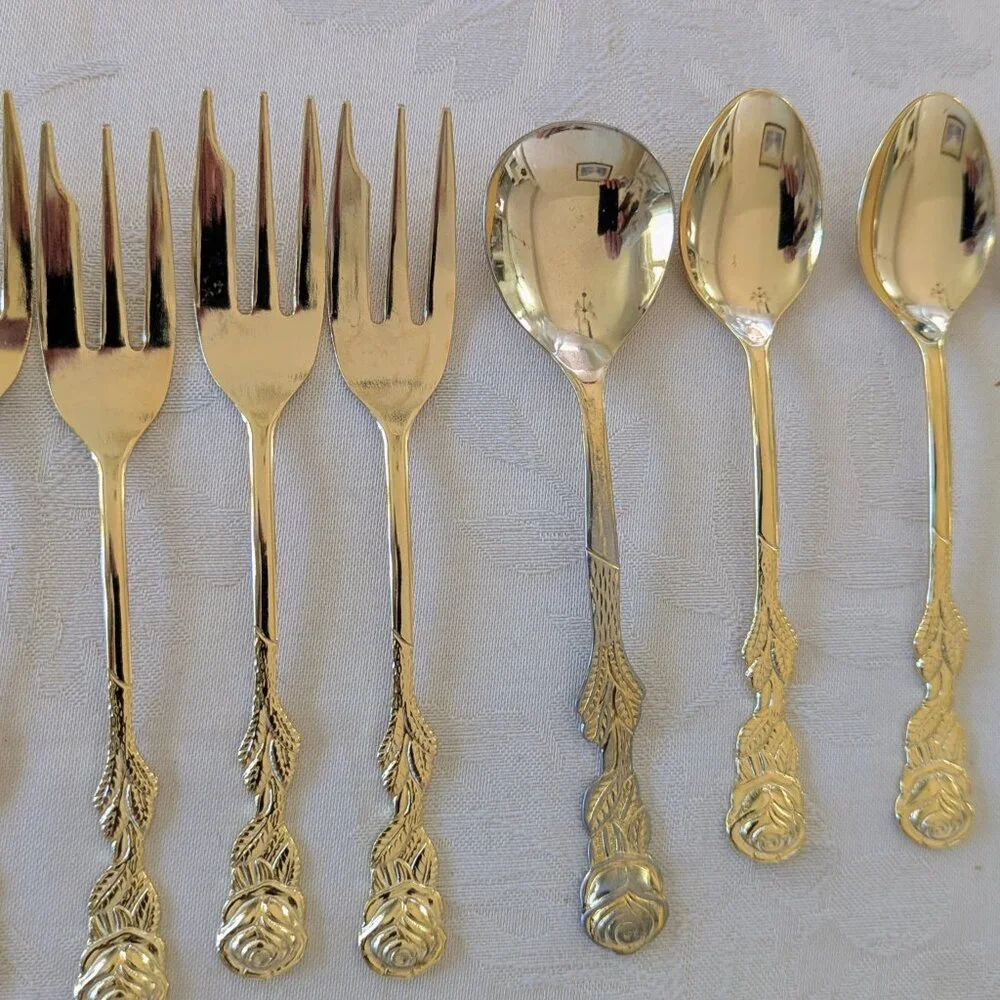 VTG Hildesheim Rose Nivella Rostfrei 11-Piece Flatware Set 18/10 Stainless Steel